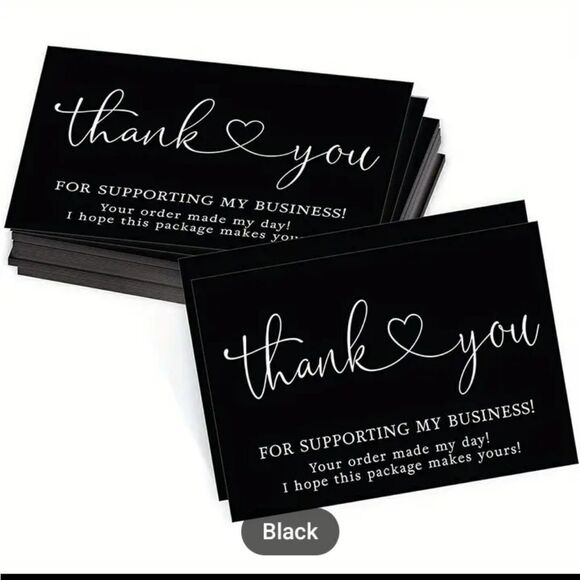 3 for $26 - 50 Thank You for supporting my small business Cards - Black & White - Picture 2 of 5